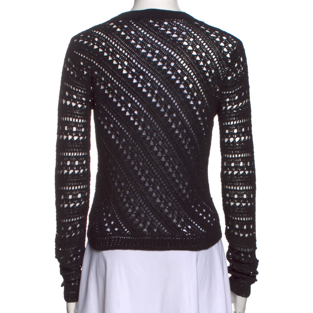 NWOT Theory Crewneck Eyelet Trim Sweater Slim fit in Black Size Petite - Picture 3 of 3